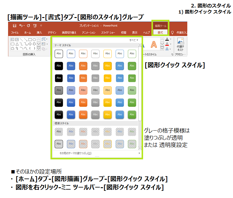 図形クイックスタイル